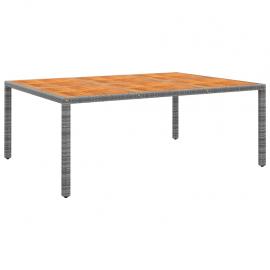 1 VidaXL Matbord för trädgård 200x150x75 cm akaciaträ och konstrotting grå