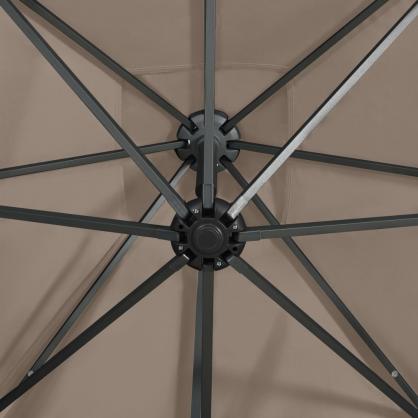 1 VidaXL Frihngande parasoll med stng och LED taupe 250 cm