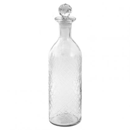 1 Clayre Eef Dekorflaska med glaskork  10x H 36 cm Transparent glas