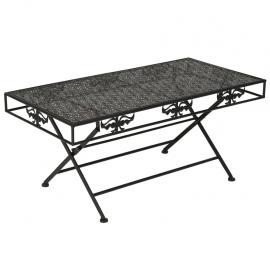 1 VidaXL Hopfällbart soffbord vintage stil metall 100x50x45 cm svart