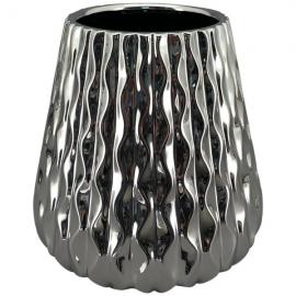 1 Exner Dekorativ Vas Argent mönster silver keramik (B/D/H) 20x20x20,5 cm