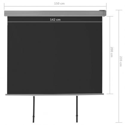 1 VidaXL Balkongmarkis multifunktionell 150x200 cm svart