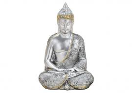 1 G.wurm Dekoration Buddha silver polyresin (B/H/D) 13x21x11cm