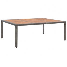 1 VidaXL Matbord för trädgård 200x150x74 cm grå konstrotting och akaciaträ