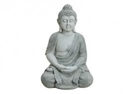 1 G.wurm Dekoration Buddha XL grå sittande polyresin (B/H/D) 40x62x35 cm
