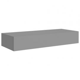 1 VidaXL Svävande  vägghylla med låda grå 60x23,5x10 cm MDF