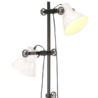 1 VidaXL Golvlampa med 2 lampskrmar vit E27 gjutjrn