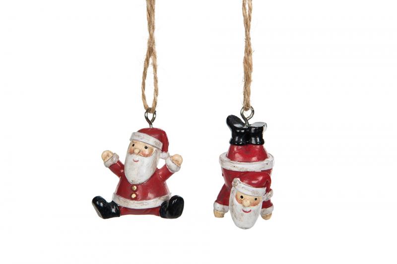 1 A Lot decoration A Lot Decoration - Juldekoration Tomte Upp Ner Hng Mix Poly 4cm 2-pack