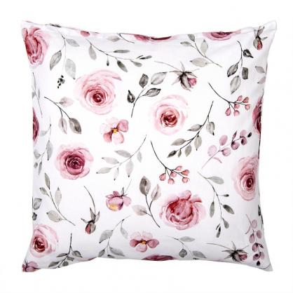 1 Clayre Eef Kuddfodral Flowers Rosa 40x40 cm 2-pack