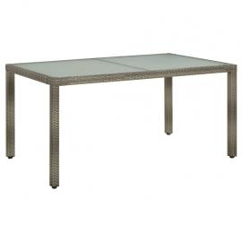 1 VidaXL Matbord för trädgård 150x90x75 cm och konstrotting grå