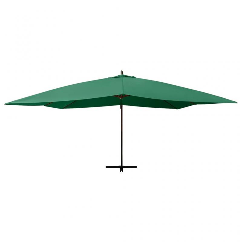 1 VidaXL Frihngande parasoll med trstng 400x300 cm grn
