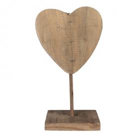1 Clayre Eef Dekorativ figur Hjärta 15x8x27 Cm Brunt trä