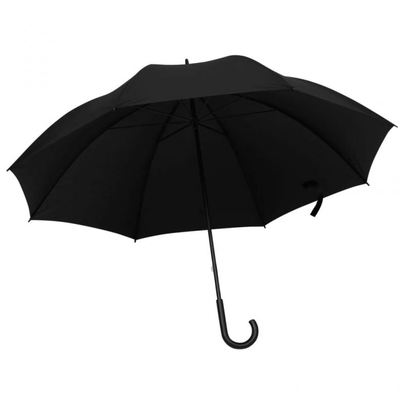 1 VidaXL Paraply svart 130cm
