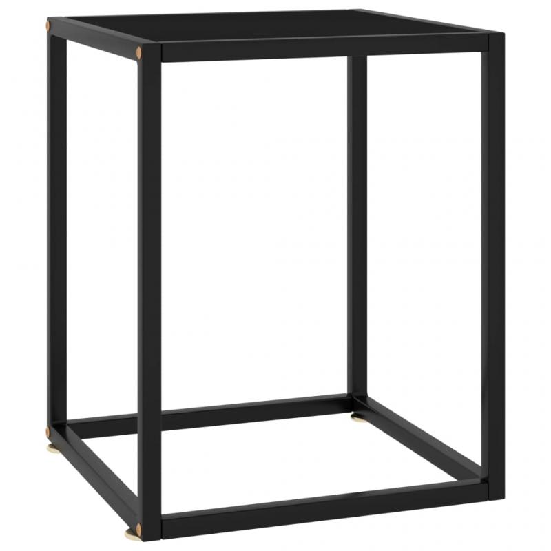 1 VidaXL Soffbord hrdat glas svart 40x40x50 cm
