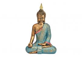 1 G.wurm Dekoration Buddha guld turkos polyresin (B/H/D) 19x30x11cm