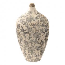1 Clayre Eef Vas 22x11x38 cm Grå Beige Keramik Blommor