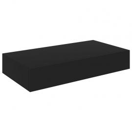 1 VidaXL Svävande  vägghylla med låda svart 48x25x8 cm