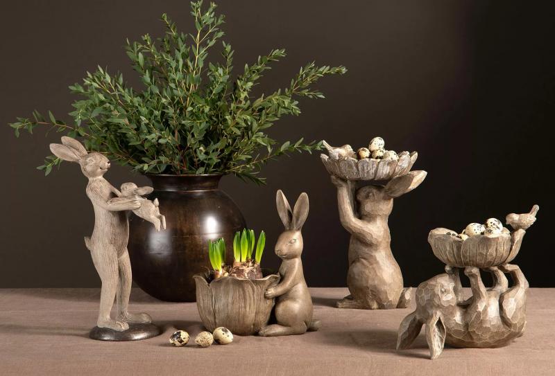 1 A Lot decoration A Lot Decoration - Pskdekoration Hare Sittande med Skl 21x14,5x14,5cm