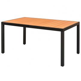 1 VidaXL Matbord för trädgård 150x90x74 cm brun aluminium och WPC