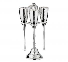 1 Edzard Luxury Champagneflöjt Didi 4-pack med stativ H 32 cm Silver
