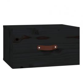 1 VidaXL Väggmonterad sängbord svart 40x29,5x22 cm