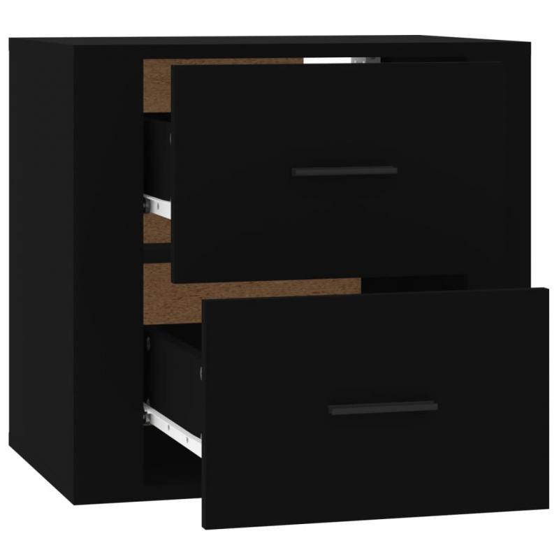 1 VidaXL Vggmonterad sngbord svart 50x36x47 cm