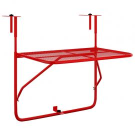 1 VidaXL Balkongbord röd 60x40 cm stål