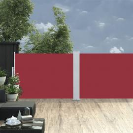 1 VidaXL Infällbar sidomarkis för uteplats röd 120x1000 cm dubbel