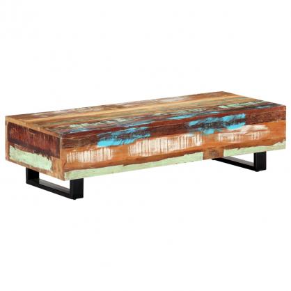 1 VidaXL Soffbord 120x50x30 cm massivt tervunnet tr och stl