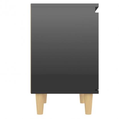 1 VidaXL Sngbord 40x30x50 cm svart hgglans