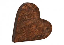 1 G.wurm Dekorativ Hjärta av brunt mangoträ (B/H/D) 23x22x4cm