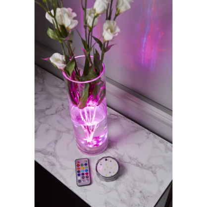 1 Star Trading Vattentt dekorationspuck med LED-ljus Fjrrkontroll RGB (Rd-Grn-Bl)