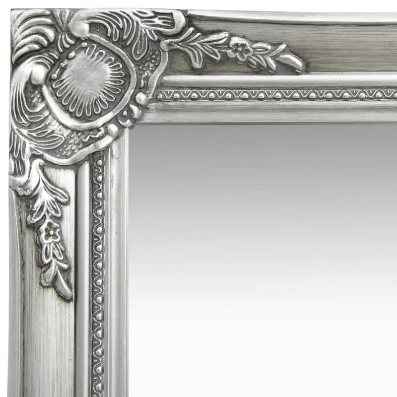 1 VidaXL Vggspegel barockstil silver 40x40 cm