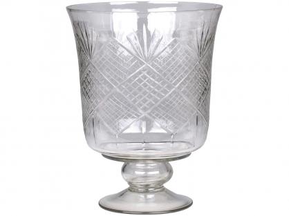 1 Chic Antique Ljuslykta p fot med slipning Glas H25,5 / 19,5 cm klar 1 st