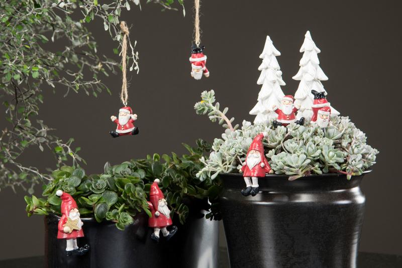 1 A Lot decoration A Lot Decoration - Juldekoration Tomte Upp Ner Hng Mix Poly 4cm 2-pack
