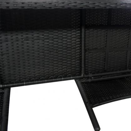 1 VidaXL Trdgrdssoffa 2-sits med bord konstrotting svart