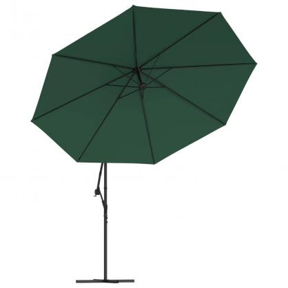1 VidaXL Frihngande parasoll med stng och LED grn 350 cm