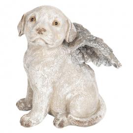 1 Clayre Eef Dekoration Hund med vingar 16x13x20 Cm Grå Polyresin
