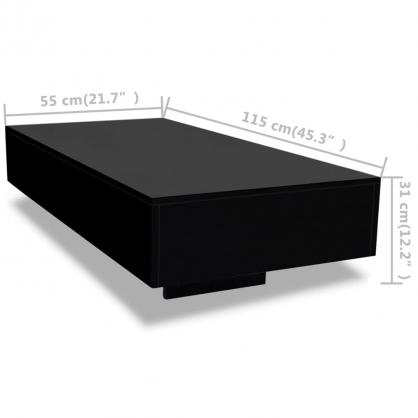1 VidaXL Soffbord hgglans svart 115x55x31 cm