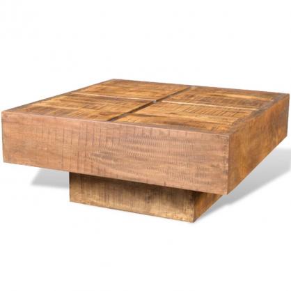 1 VidaXL Soffbord 68x68x30 cm fyrkantigt massivt mangotr brun