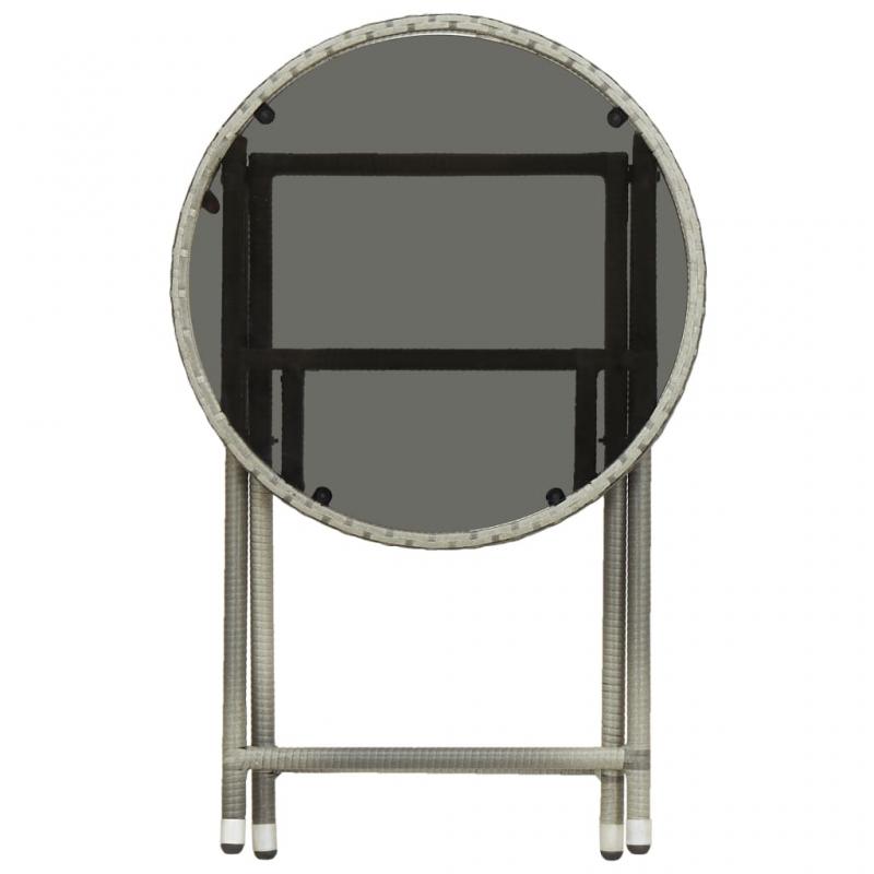 1 VidaXL Hopfllbart bord hrdat glas  60x75 cm gr konstrotting och