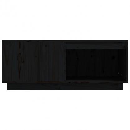 1 VidaXL Soffbord 100x101x40,5 cm svart massiv furu