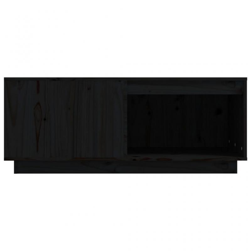 1 VidaXL Soffbord 100x101x40,5 cm svart massiv furu