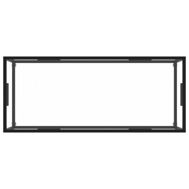 1 VidaXL Soffbord hrdat glas svart 120x50x35 cm