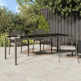 1 VidaXL Matbord för trädgård 250x100x75 cm grå och konstrotting