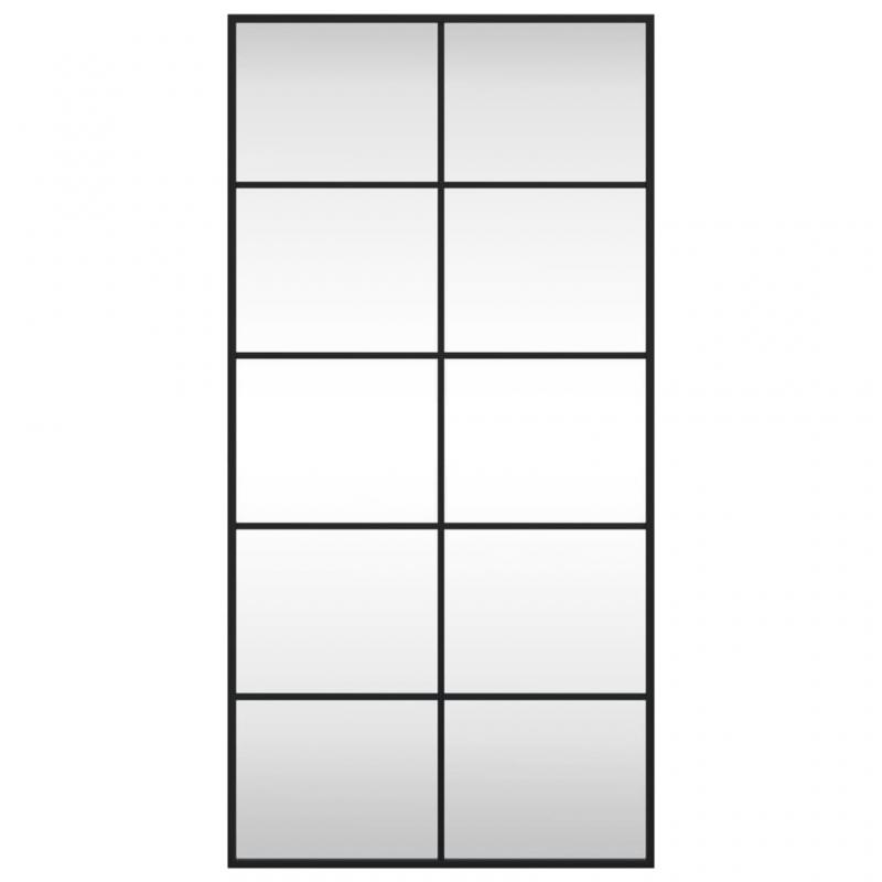 1 VidaXL Vggspegel rektangulr svart 50x100 cm jrn
