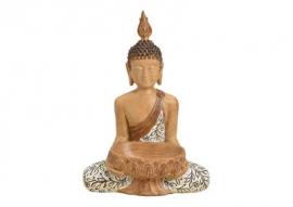 1 G.wurm Dekoration Buddha beige sittande polyresin (B/H/D) 46x35x48 cm