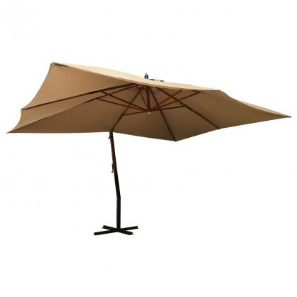 1 VidaXL Frihngande parasoll med trstng 400x300 cm taupe
