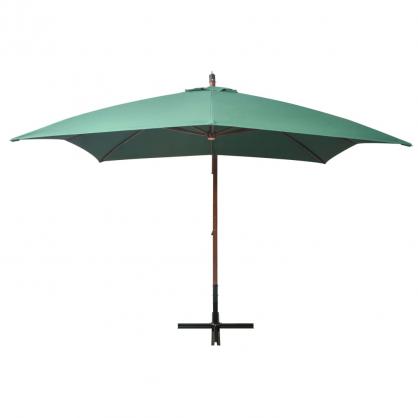 1 VidaXL Frihngande parasoll med trstng 300x300 cm grn