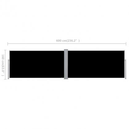1 VidaXL Infllbar sidomarkis fr uteplats svart 160x600 cm dubbel